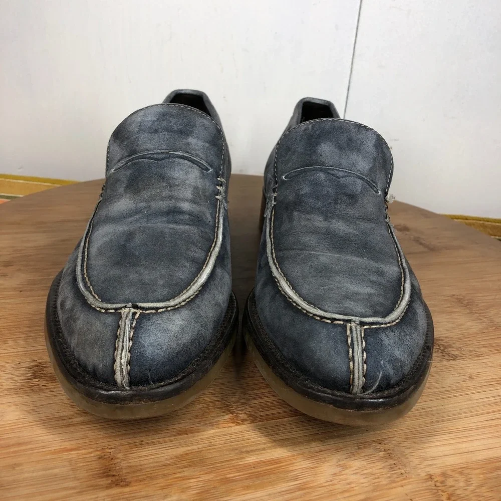 Donald Pliner size Mens 7 shoes Blue Leather Penny Classic Dress loafers
